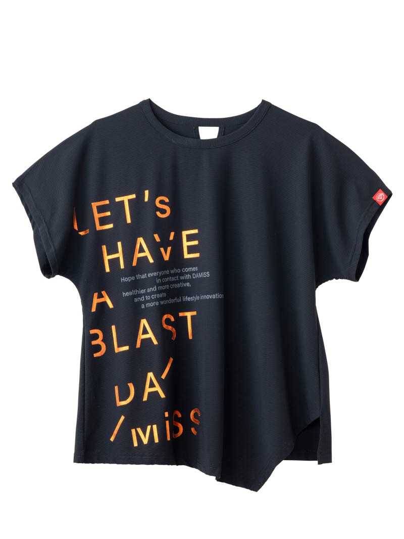 チュニックラインアシメ Tシャツ ブラック 1534-1455