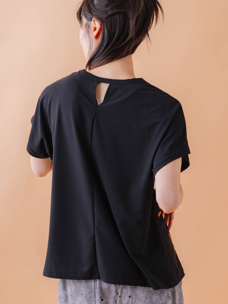 チュニックラインアシメ Tシャツ ブラック 1534-1455