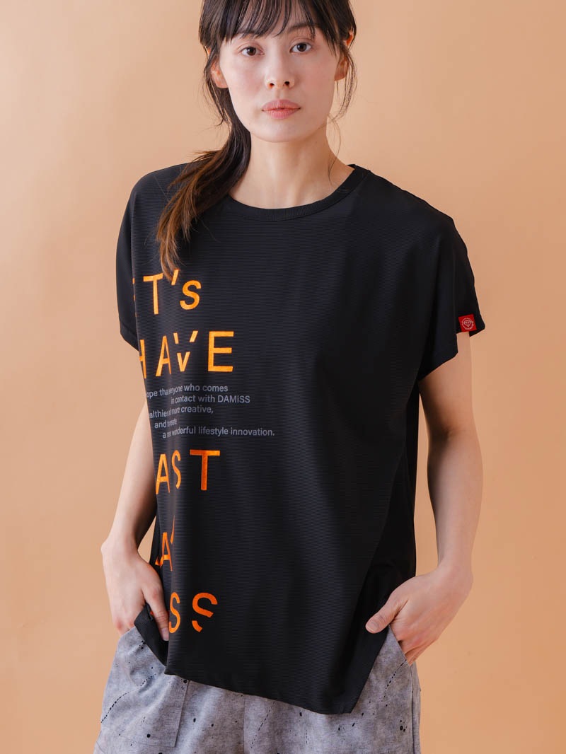 チュニックラインアシメ Tシャツ ブラック 1534-1455