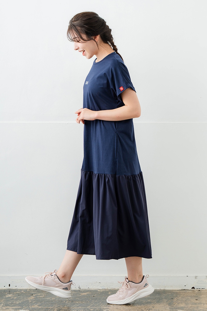 【先行割10%OFF】 コンビローウエストワンピース ネイビ 1628-1479【6/12まで】