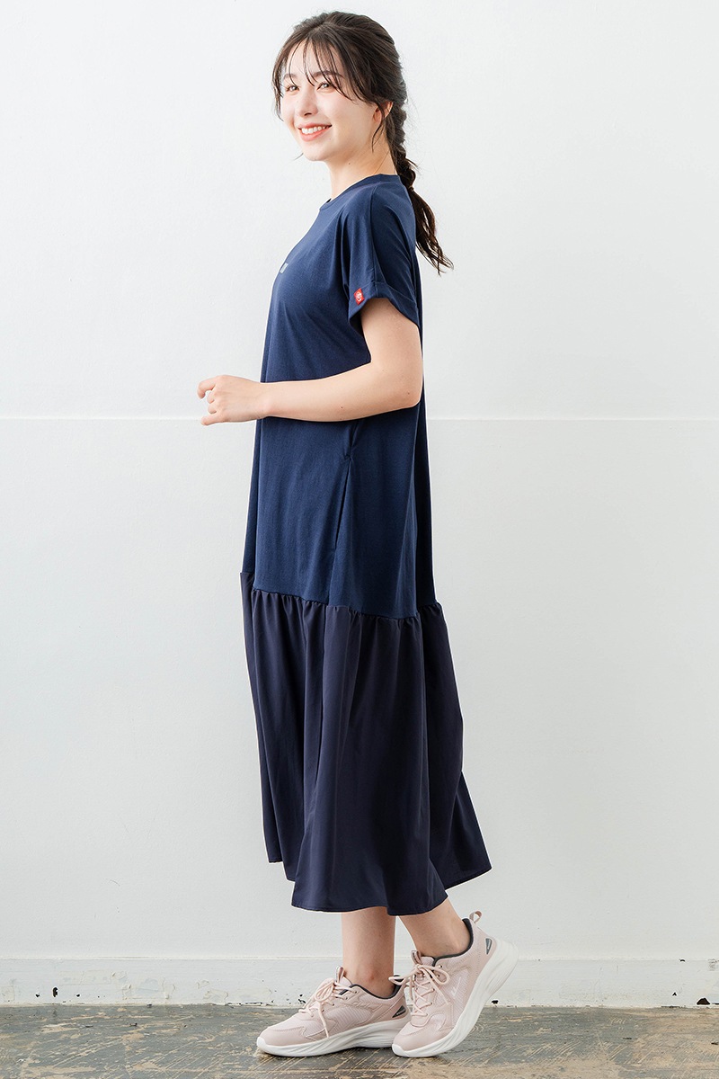 【先行割10%OFF】 コンビローウエストワンピース ネイビ 1628-1479【6/12まで】