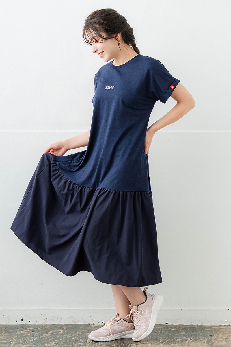 【先行割10%OFF】 コンビローウエストワンピース ネイビ 1628-1479【6/12まで】