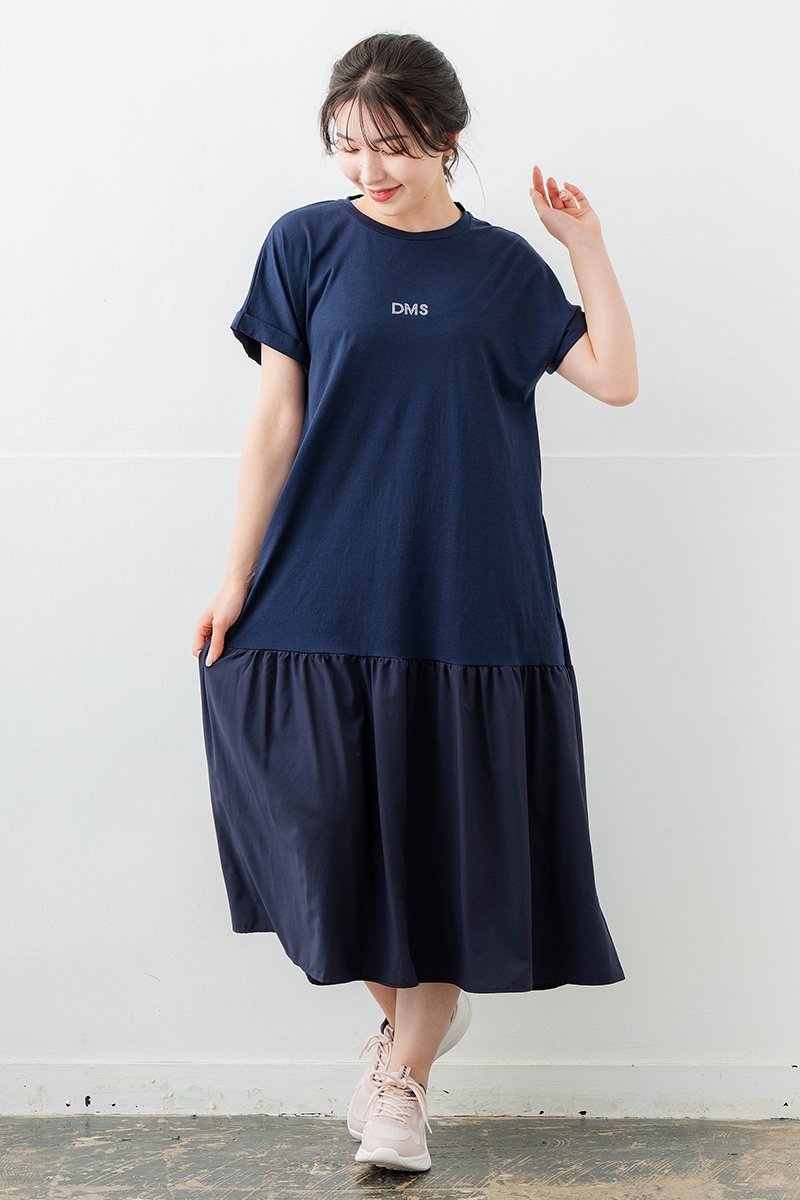 【先行割10%OFF】 コンビローウエストワンピース ネイビ 1628-1479【6/12まで】