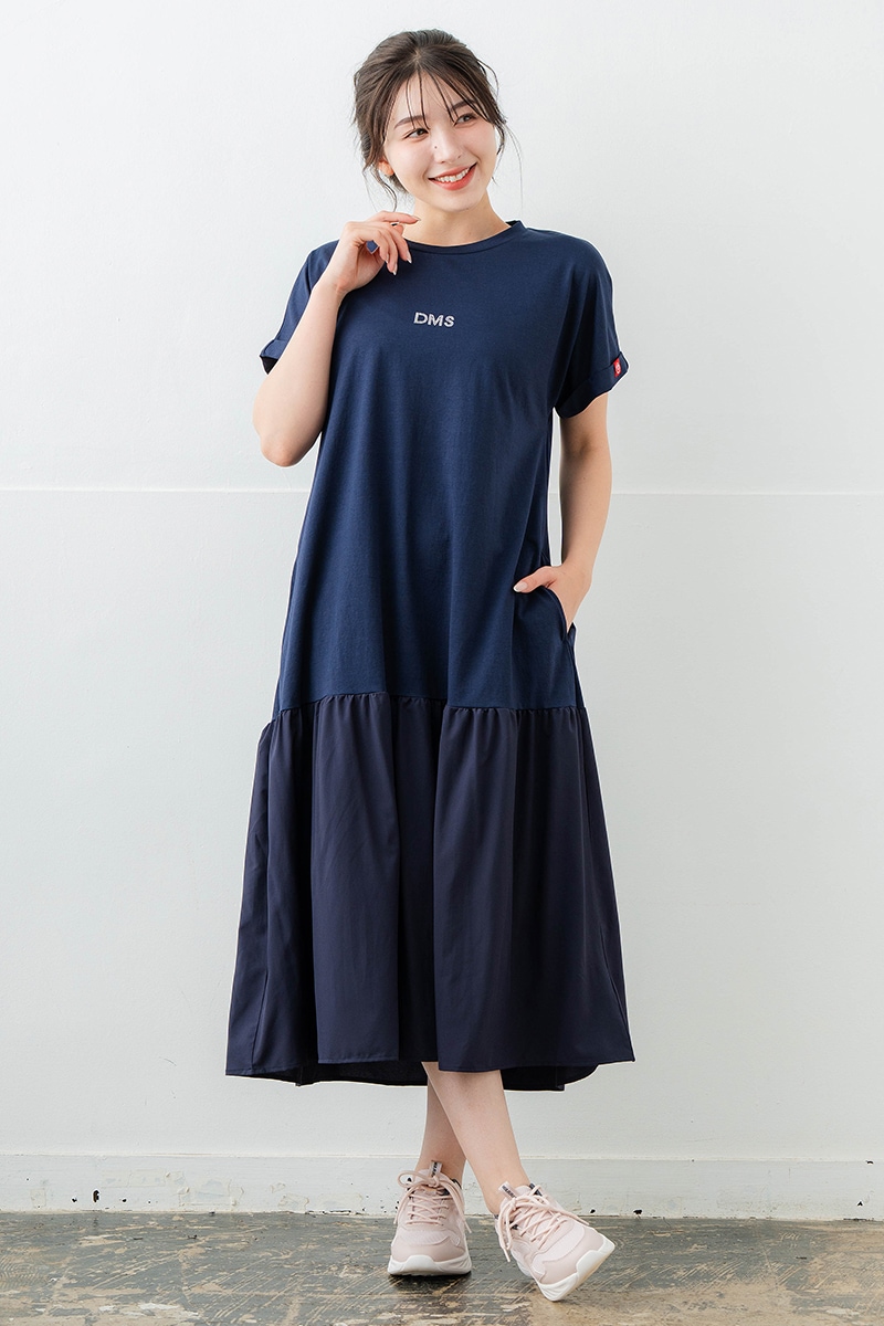 【先行割10%OFF】 コンビローウエストワンピース ネイビ 1628-1479【6/12まで】