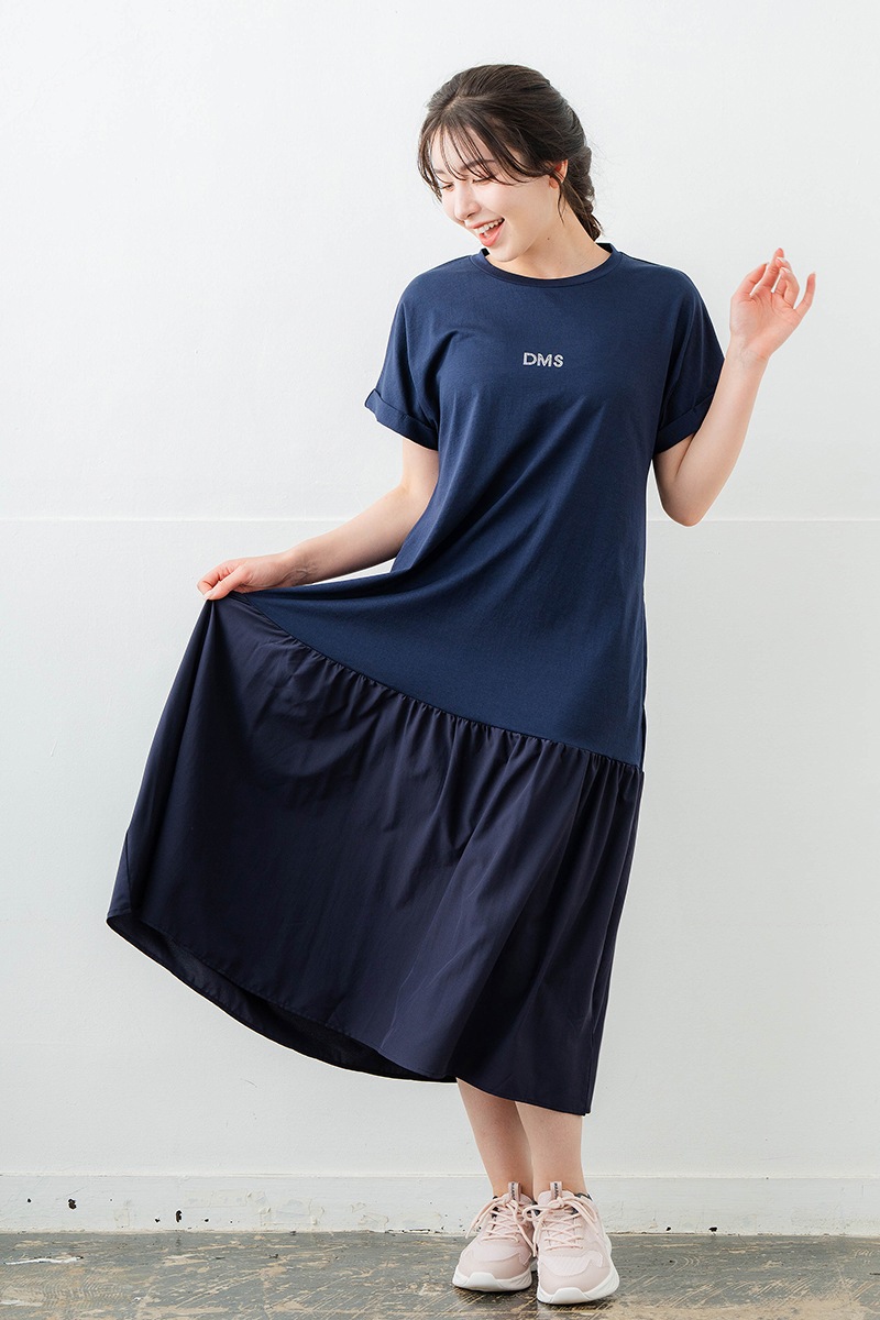 【先行割10%OFF】 コンビローウエストワンピース ネイビ 1628-1479【6/12まで】