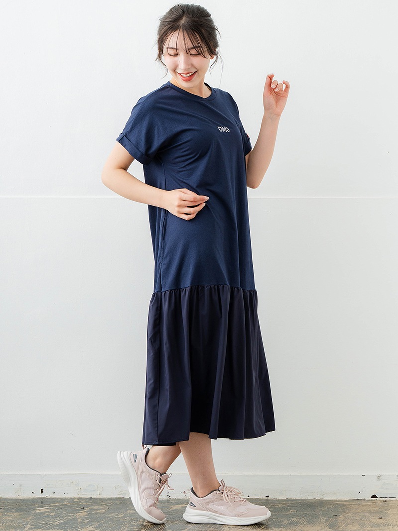 【先行割10%OFF】 コンビローウエストワンピース ネイビ 1628-1479【6/12まで】
