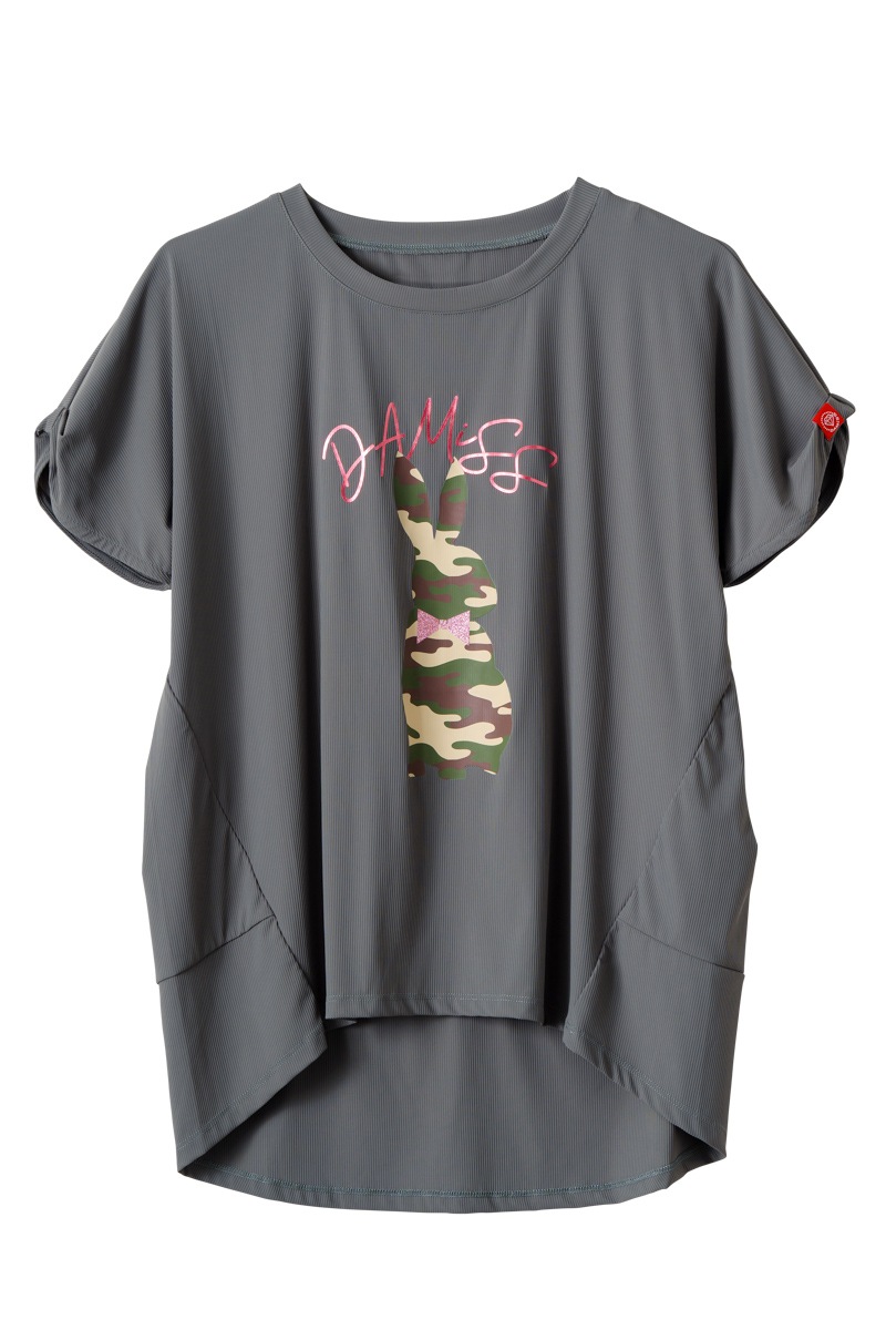 バルーンシルエットラビットTシャツ　カーキグレー　1534-1439