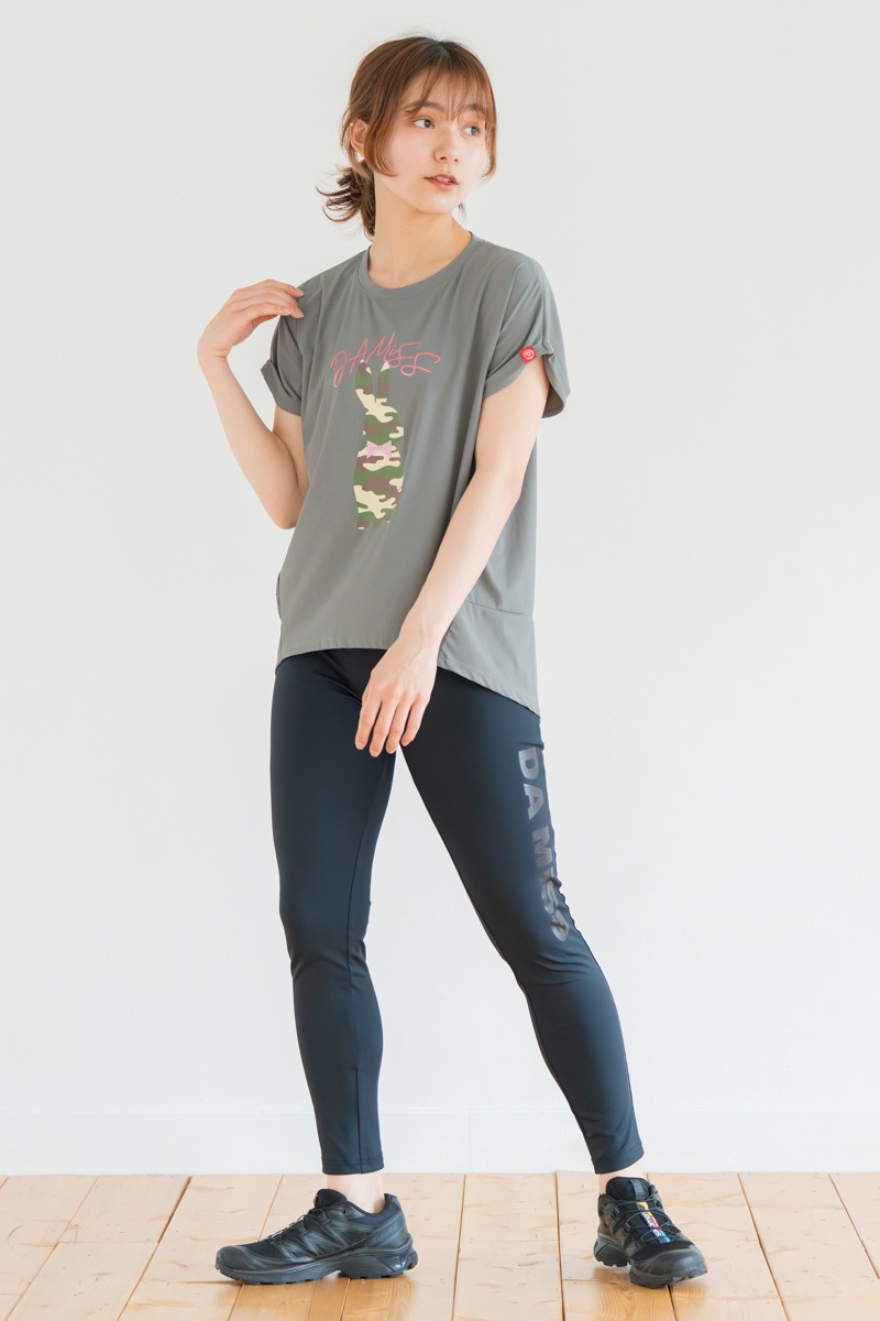 バルーンシルエットラビットTシャツ　カーキグレー　1534-1439