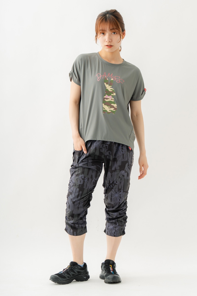 バルーンシルエットラビットTシャツ　カーキグレー　1534-1439