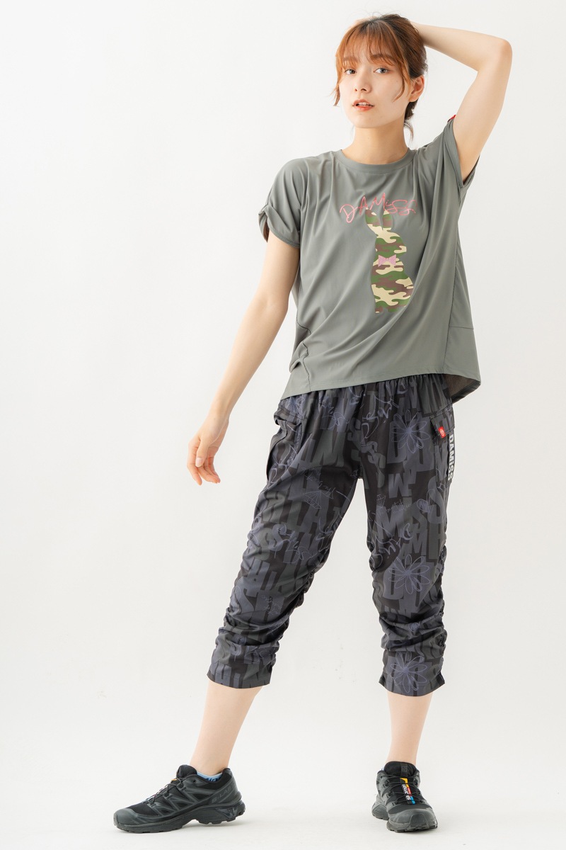 バルーンシルエットラビットTシャツ　カーキグレー　1534-1439