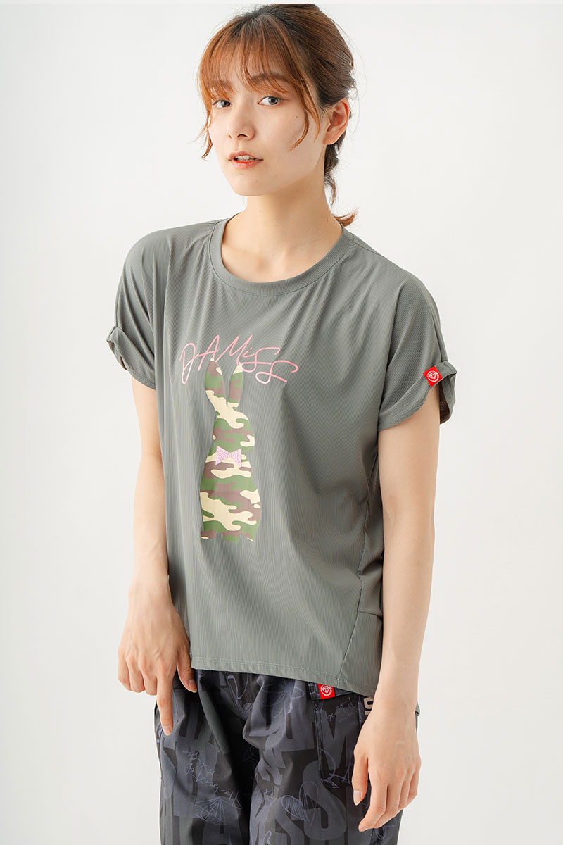 バルーンシルエットラビットTシャツ　カーキグレー　1534-1439