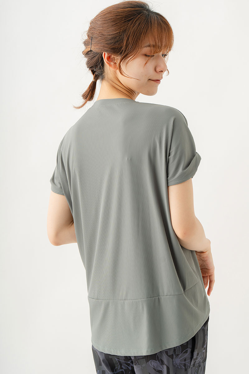 バルーンシルエットラビットTシャツ　カーキグレー　1534-1439