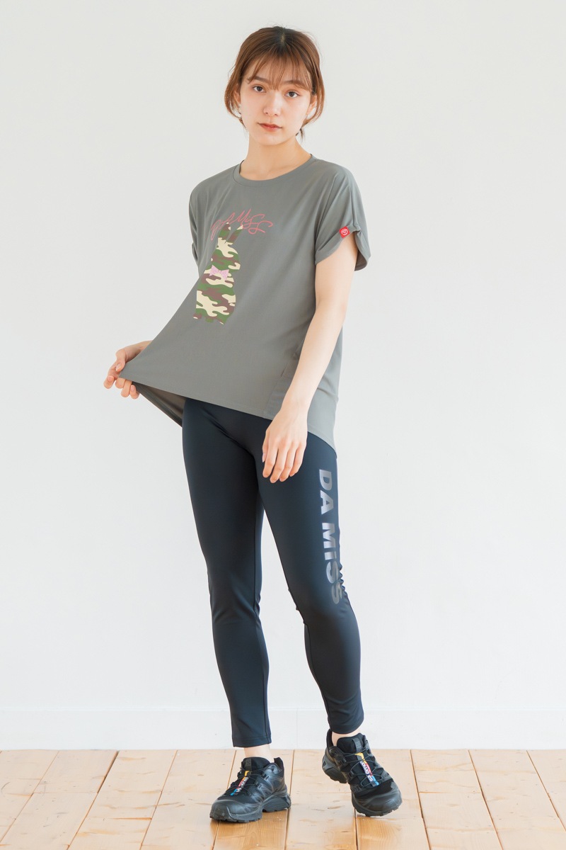 バルーンシルエットラビットTシャツ　カーキグレー　1534-1439