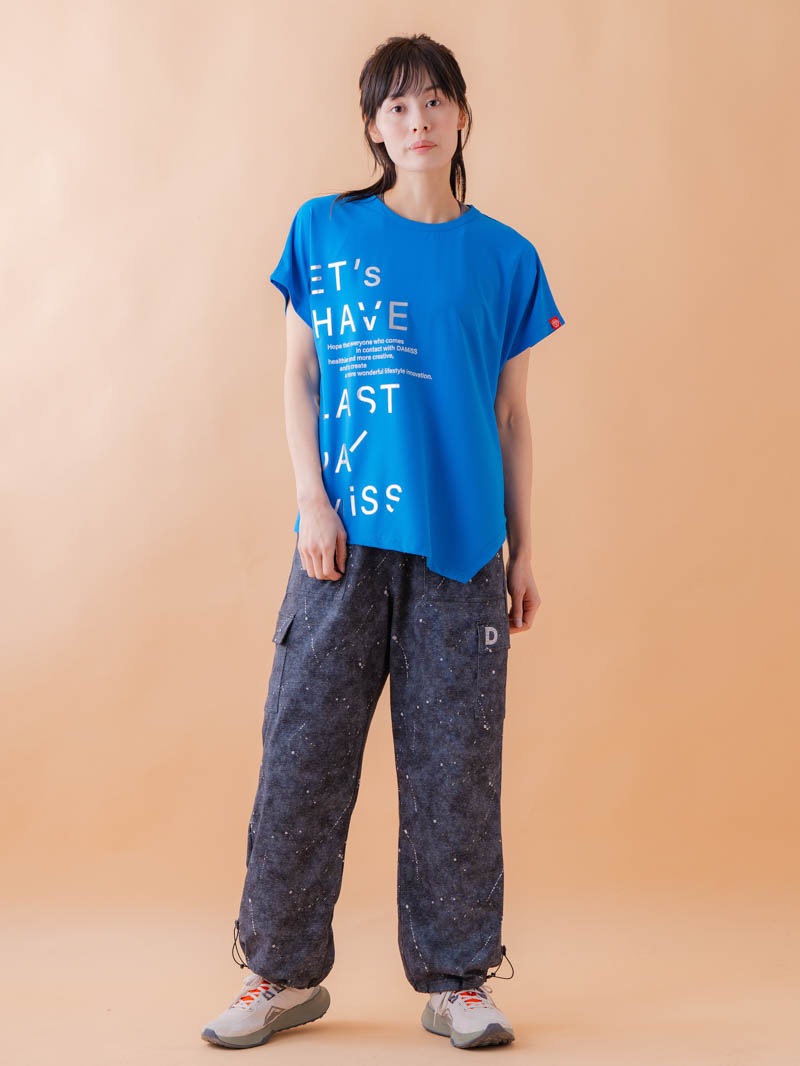 チュニックラインアシメ Tシャツ ブルー 1534-1455