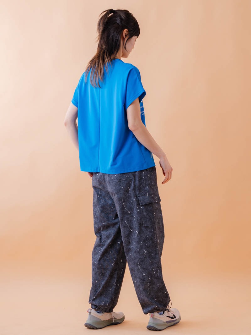 チュニックラインアシメ Tシャツ ブルー 1534-1455