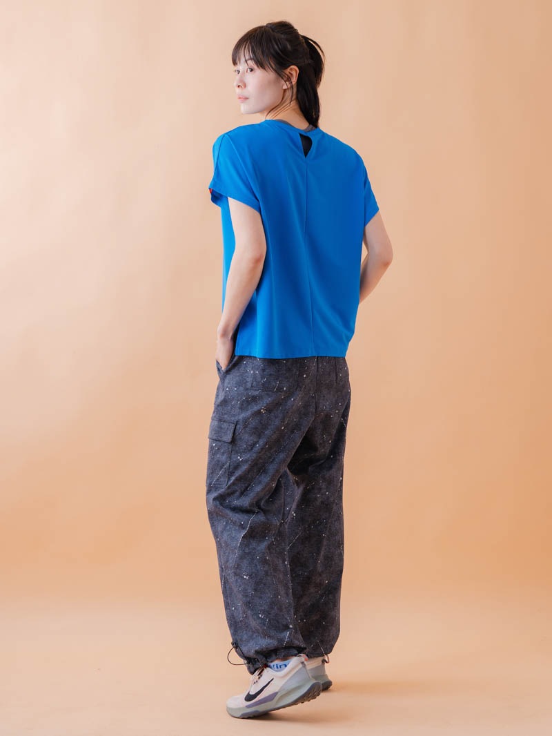 チュニックラインアシメ Tシャツ ブルー 1534-1455