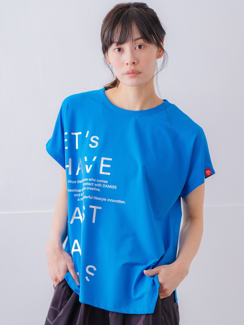チュニックラインアシメ Tシャツ ブルー 1534-1455