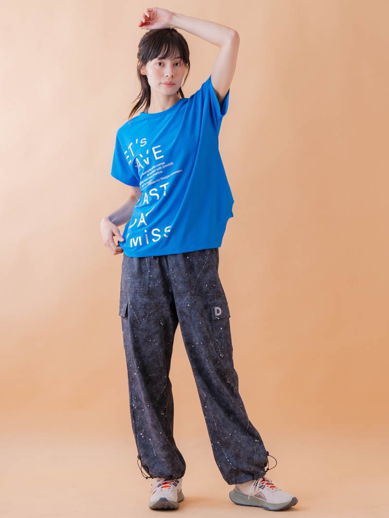 チュニックラインアシメ Tシャツ ブルー 1534-1455