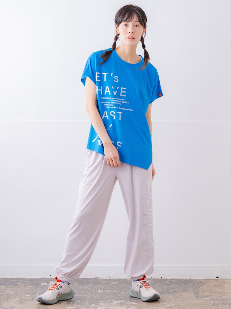 チュニックラインアシメ Tシャツ ブルー 1534-1455