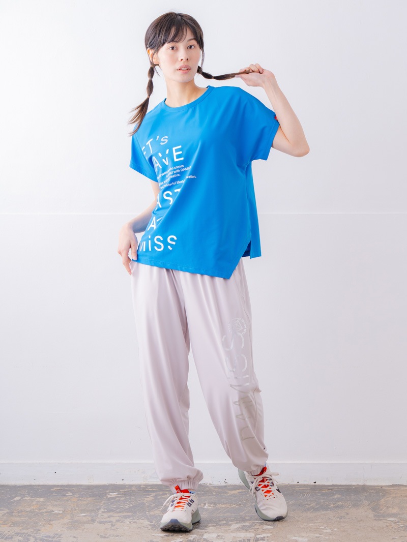 チュニックラインアシメ Tシャツ ブルー 1534-1455