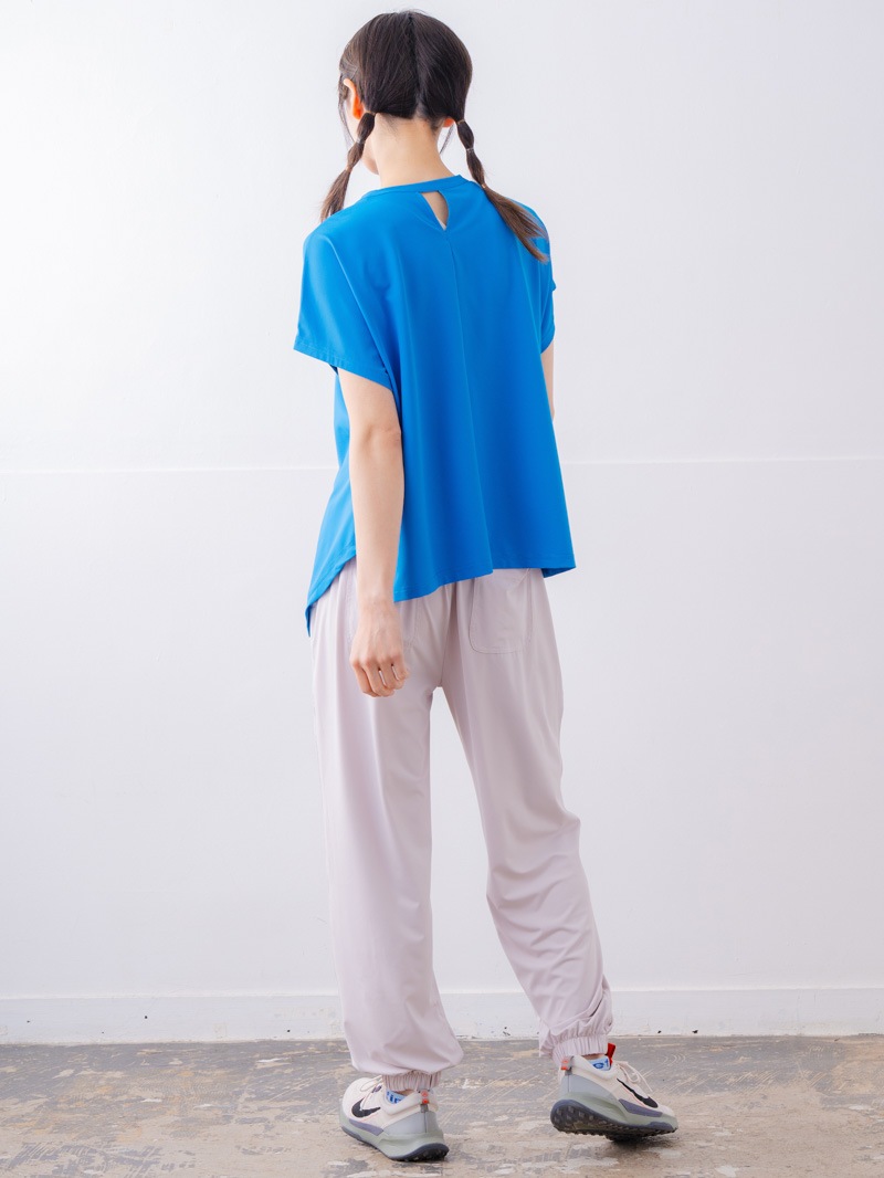 チュニックラインアシメ Tシャツ ブルー 1534-1455