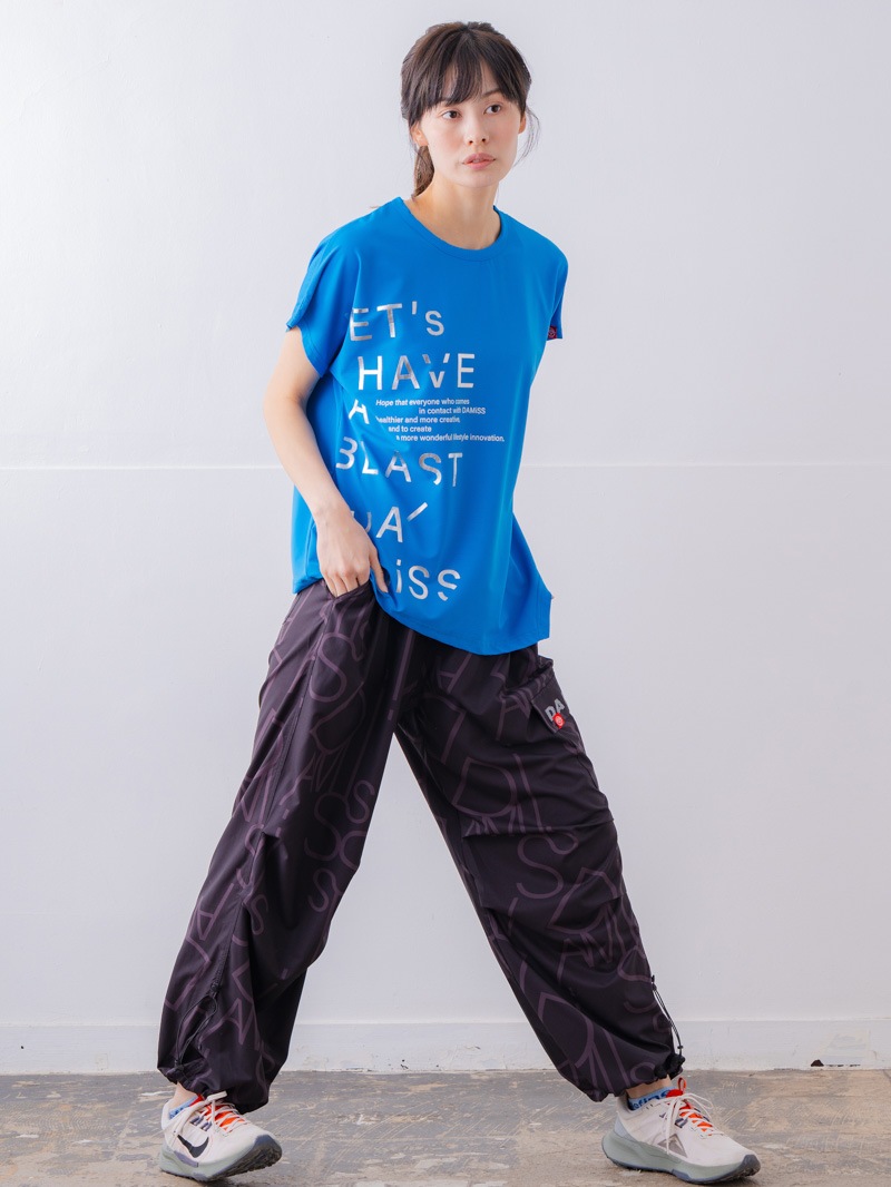 チュニックラインアシメ Tシャツ ブルー 1534-1455