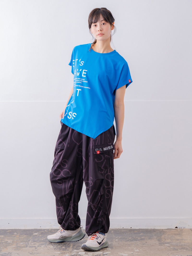 チュニックラインアシメ Tシャツ ブルー 1534-1455