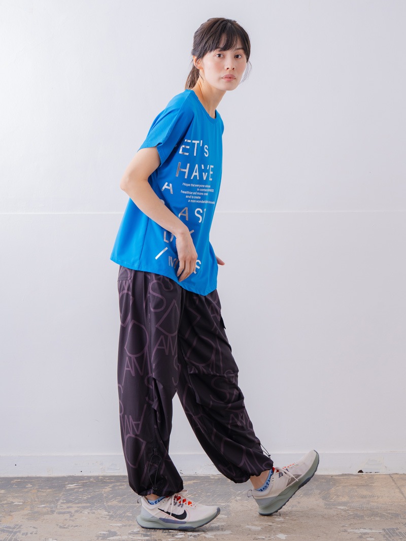 チュニックラインアシメ Tシャツ ブルー 1534-1455