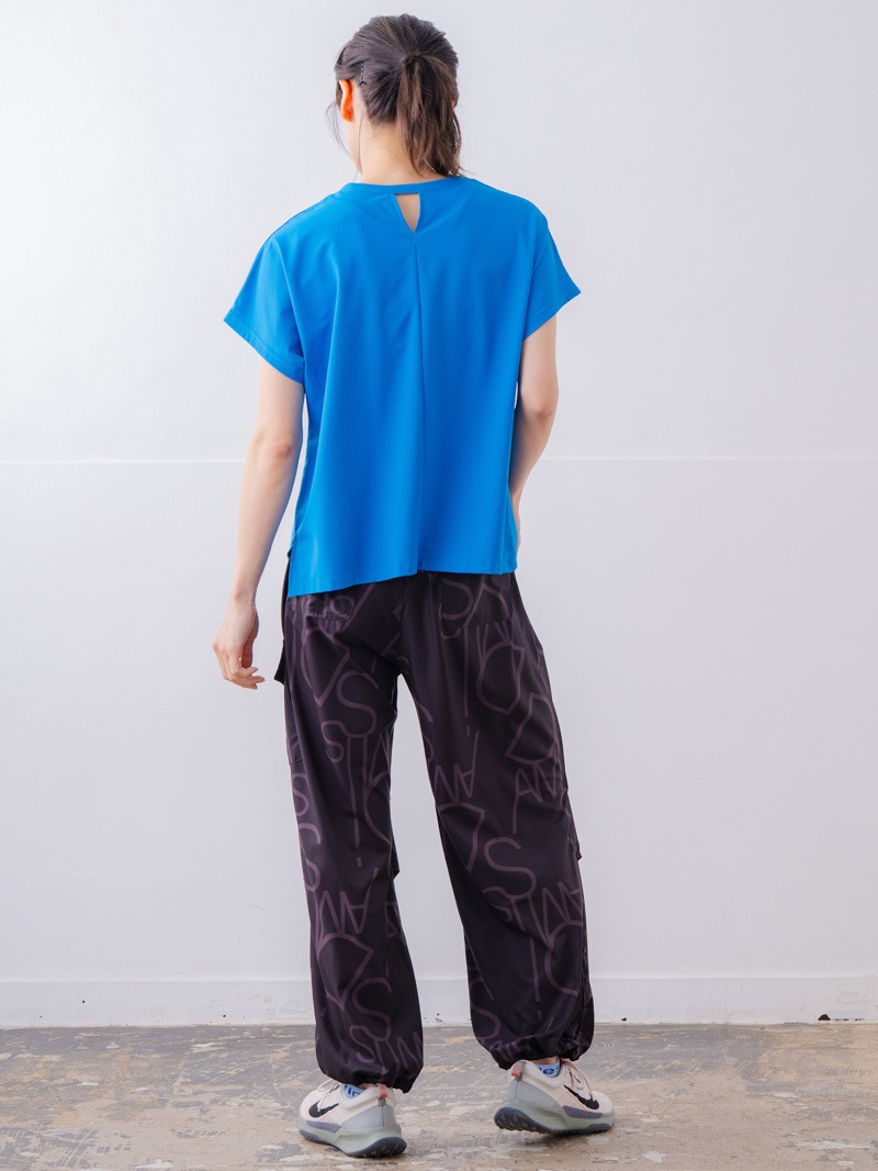 チュニックラインアシメ Tシャツ ブルー 1534-1455