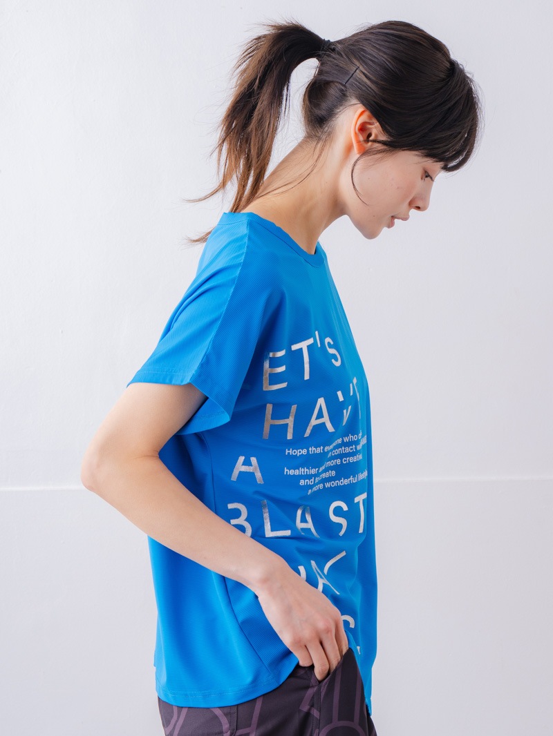 チュニックラインアシメ Tシャツ ブルー 1534-1455