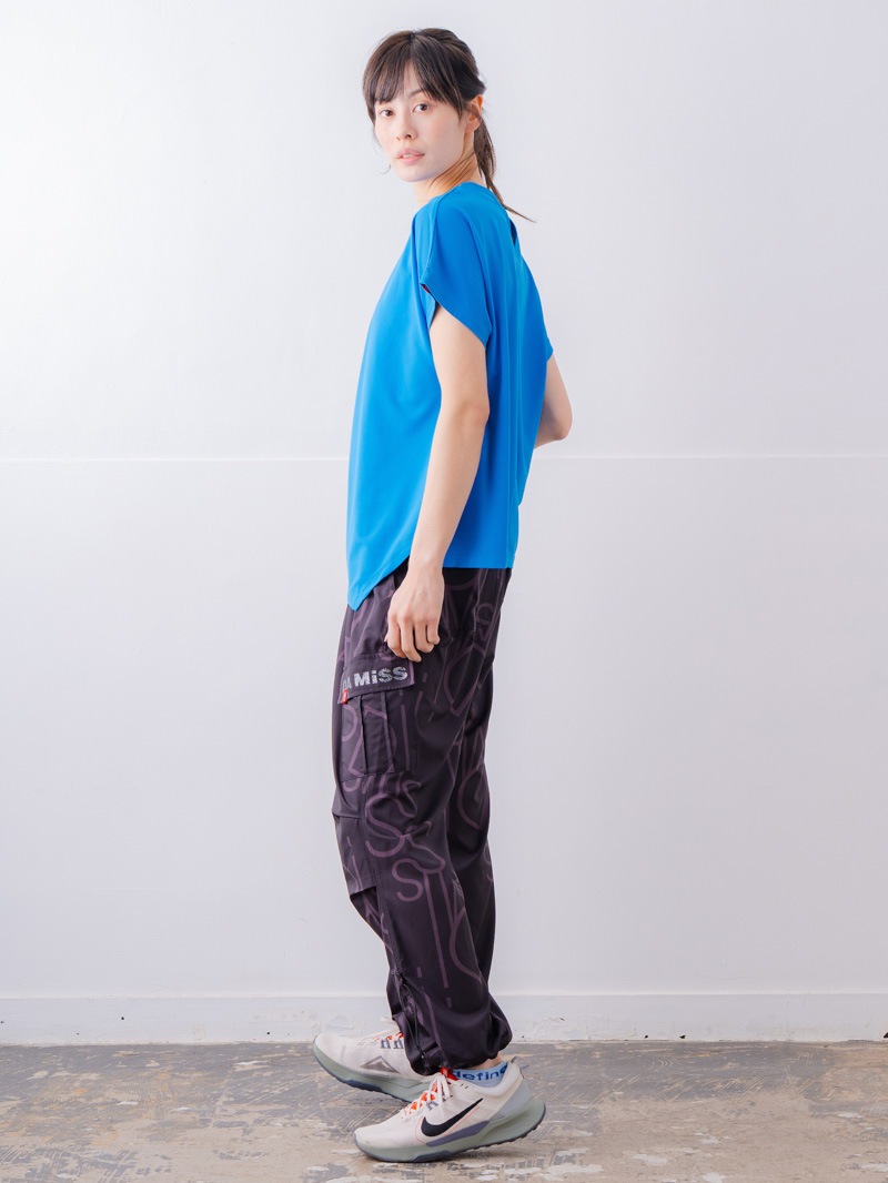 チュニックラインアシメ Tシャツ ブルー 1534-1455