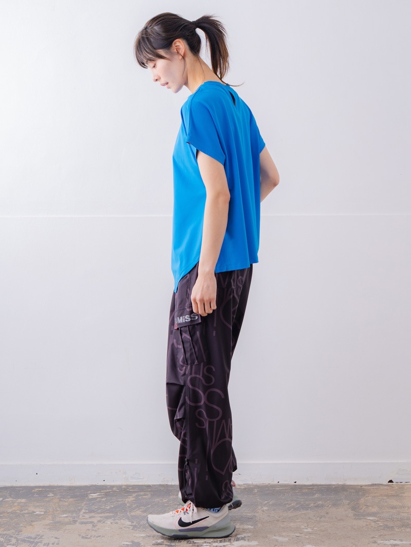 チュニックラインアシメ Tシャツ ブルー 1534-1455