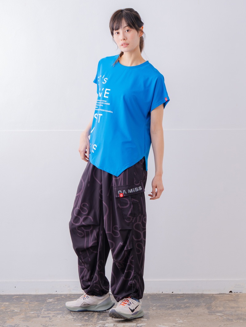 チュニックラインアシメ Tシャツ ブルー 1534-1455