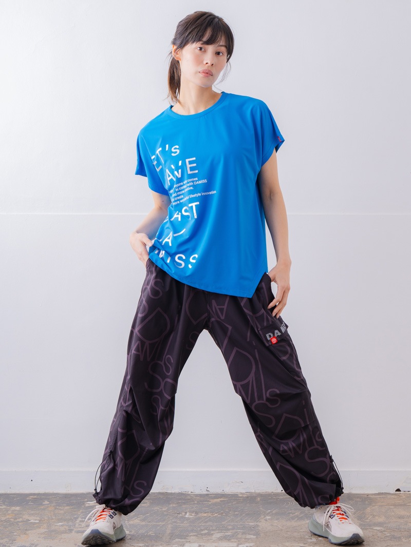 チュニックラインアシメ Tシャツ ブルー 1534-1455