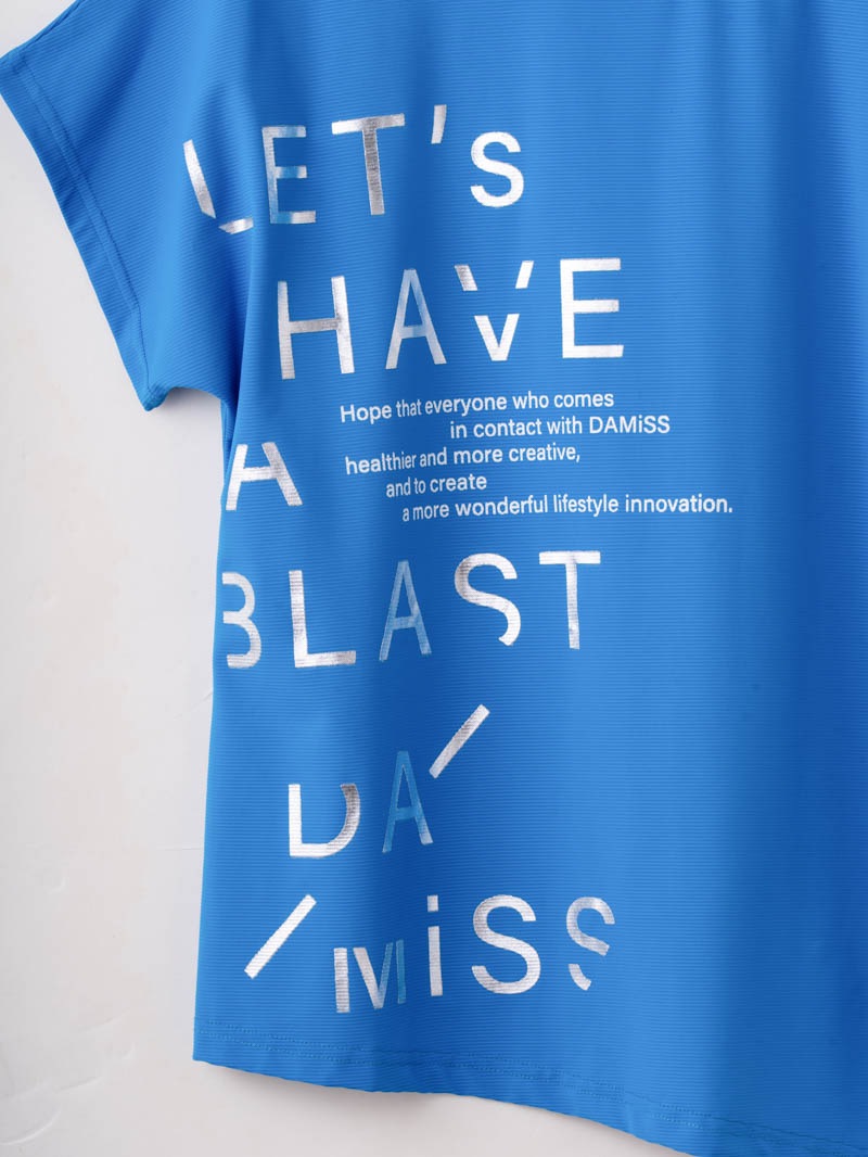 チュニックラインアシメ Tシャツ ブルー 1534-1455