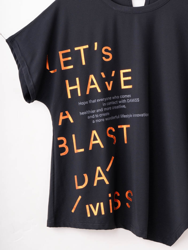 チュニックラインアシメ Tシャツ ブルー 1534-1455