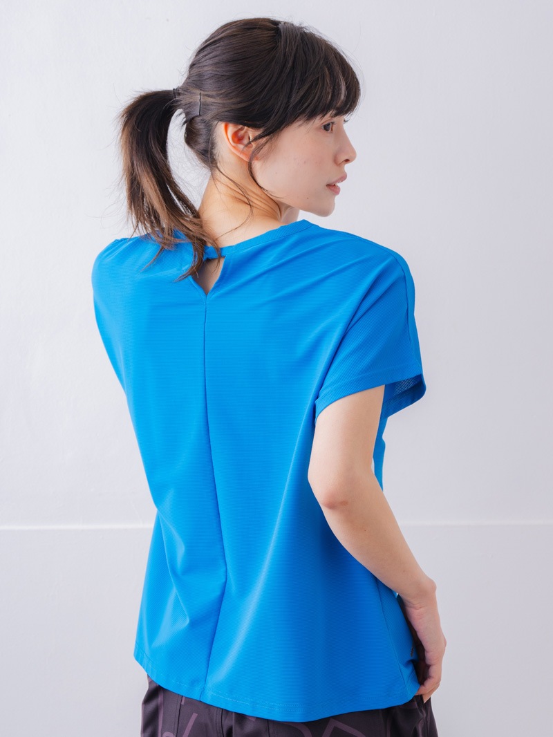 チュニックラインアシメ Tシャツ ブルー 1534-1455