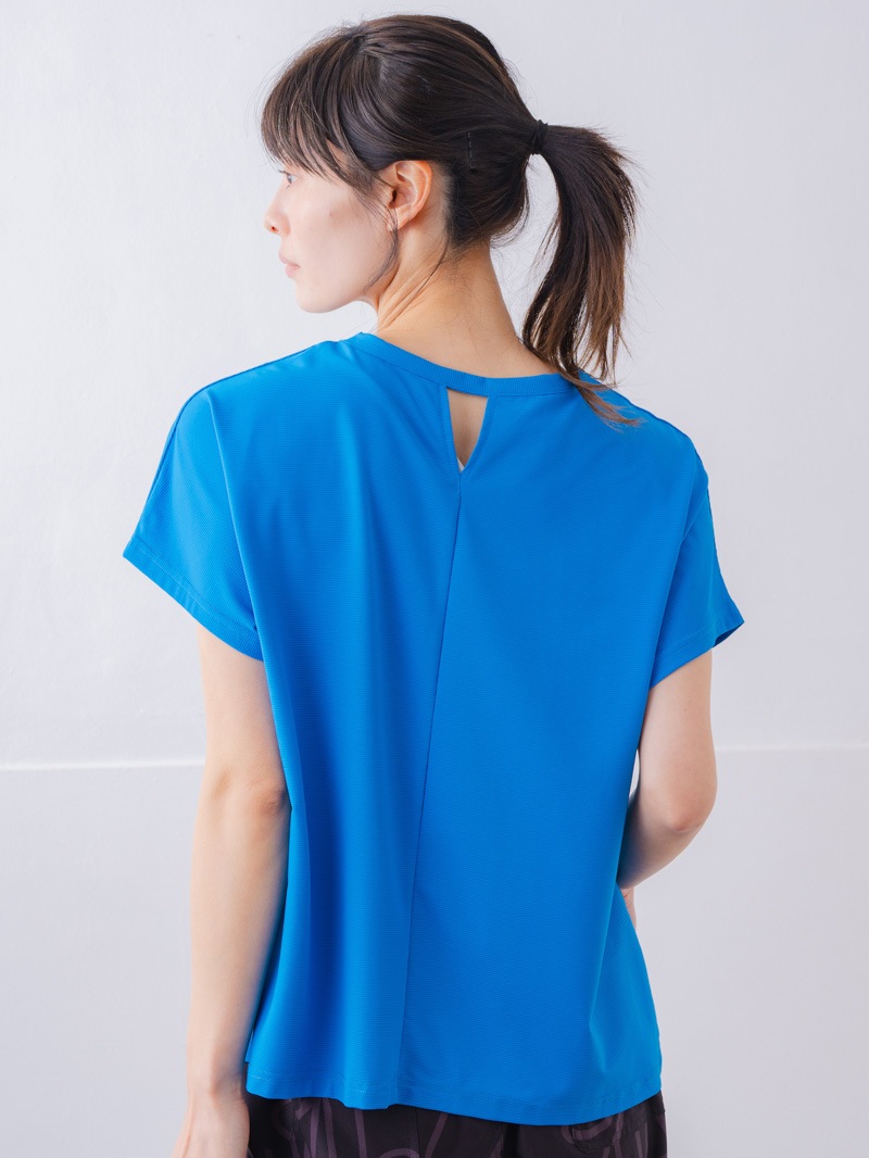 チュニックラインアシメ Tシャツ ブルー 1534-1455