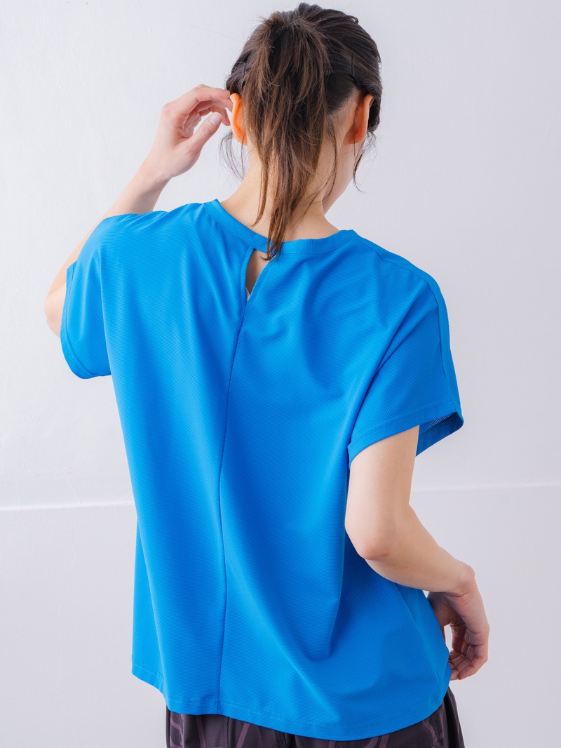 チュニックラインアシメ Tシャツ ブルー 1534-1455