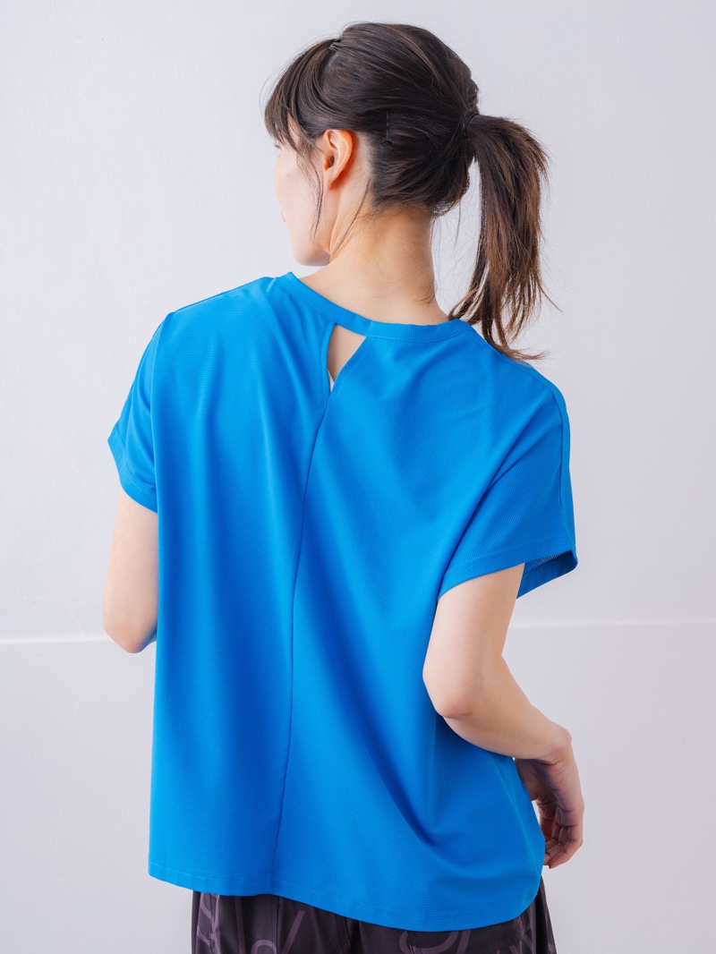 チュニックラインアシメ Tシャツ ブルー 1534-1455