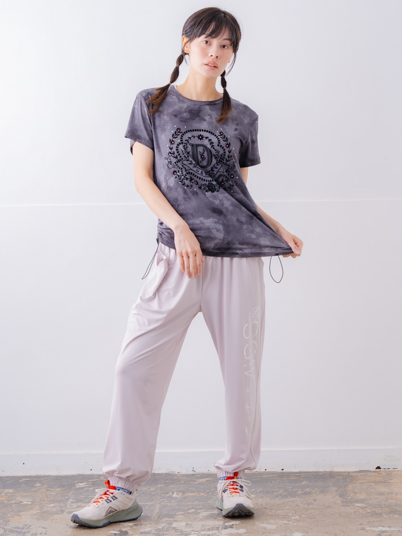 フロッキープリント Tシャツ ブラック 1534-1457