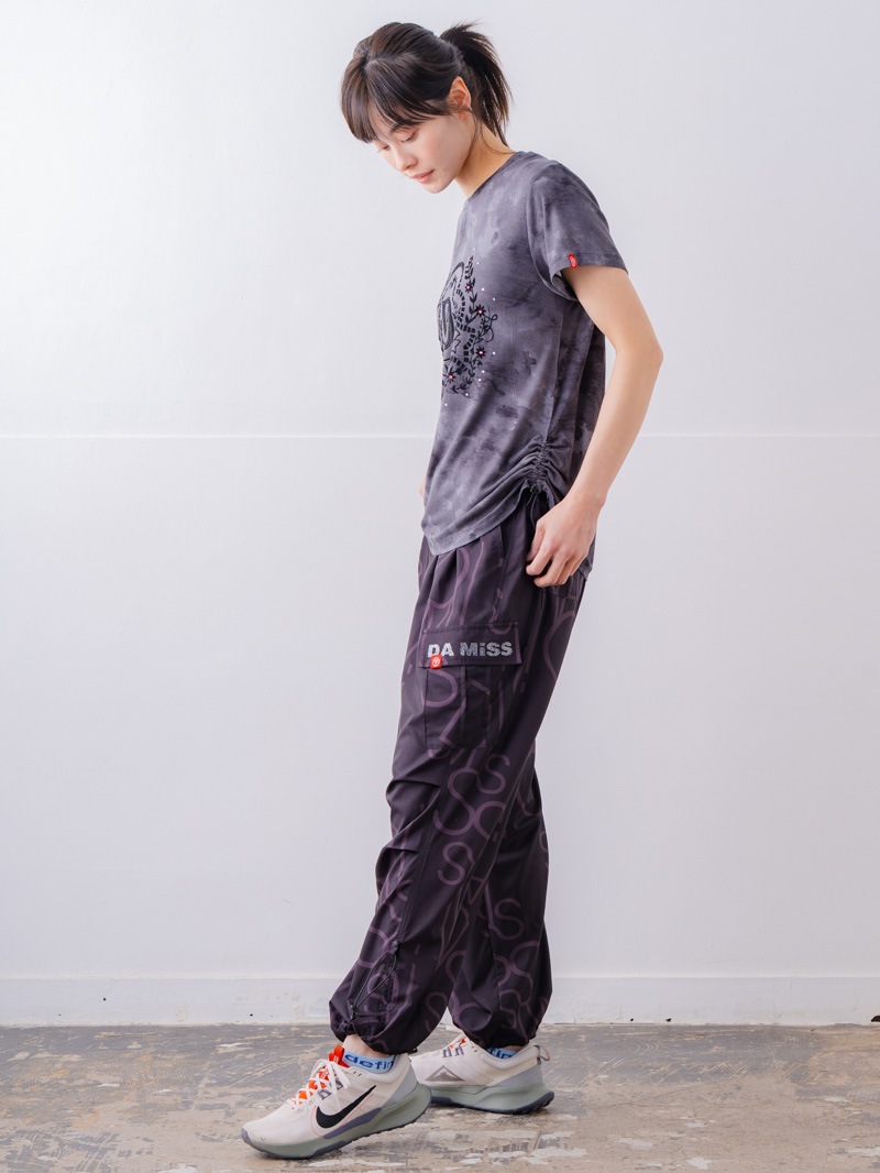 フロッキープリント Tシャツ ブラック 1534-1457