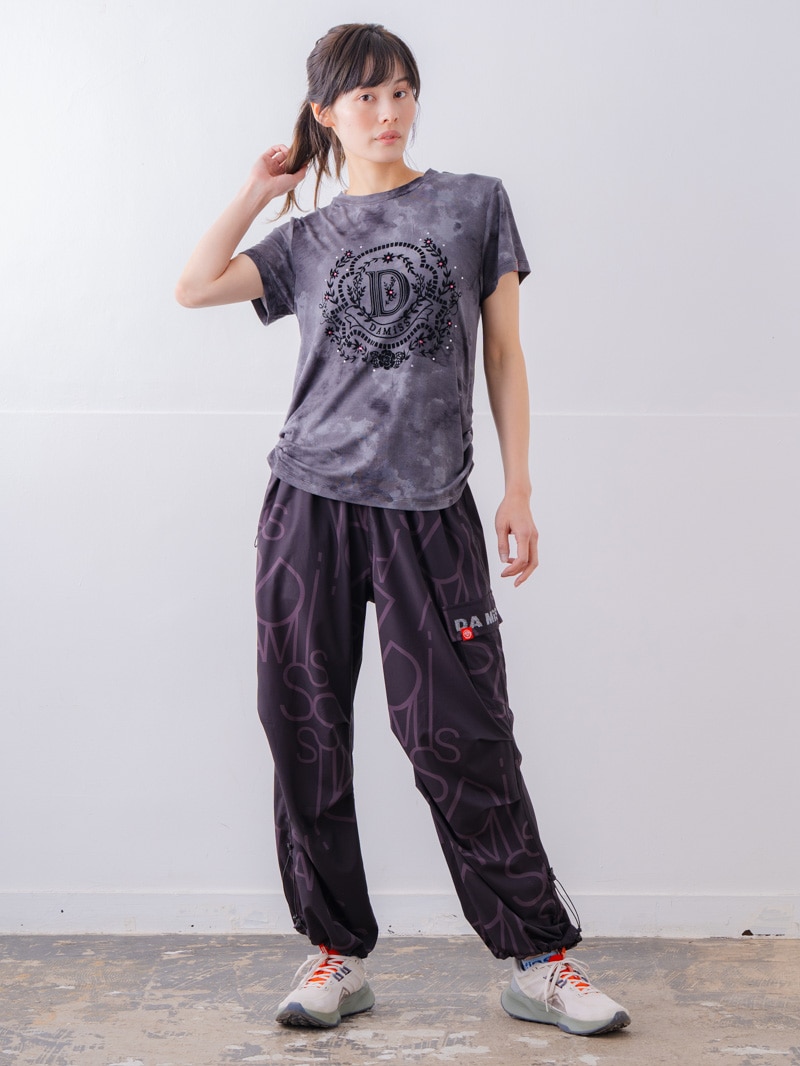 フロッキープリント Tシャツ ブラック 1534-1457