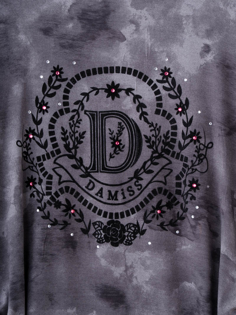 フロッキープリント Tシャツ ブラック 1534-1457