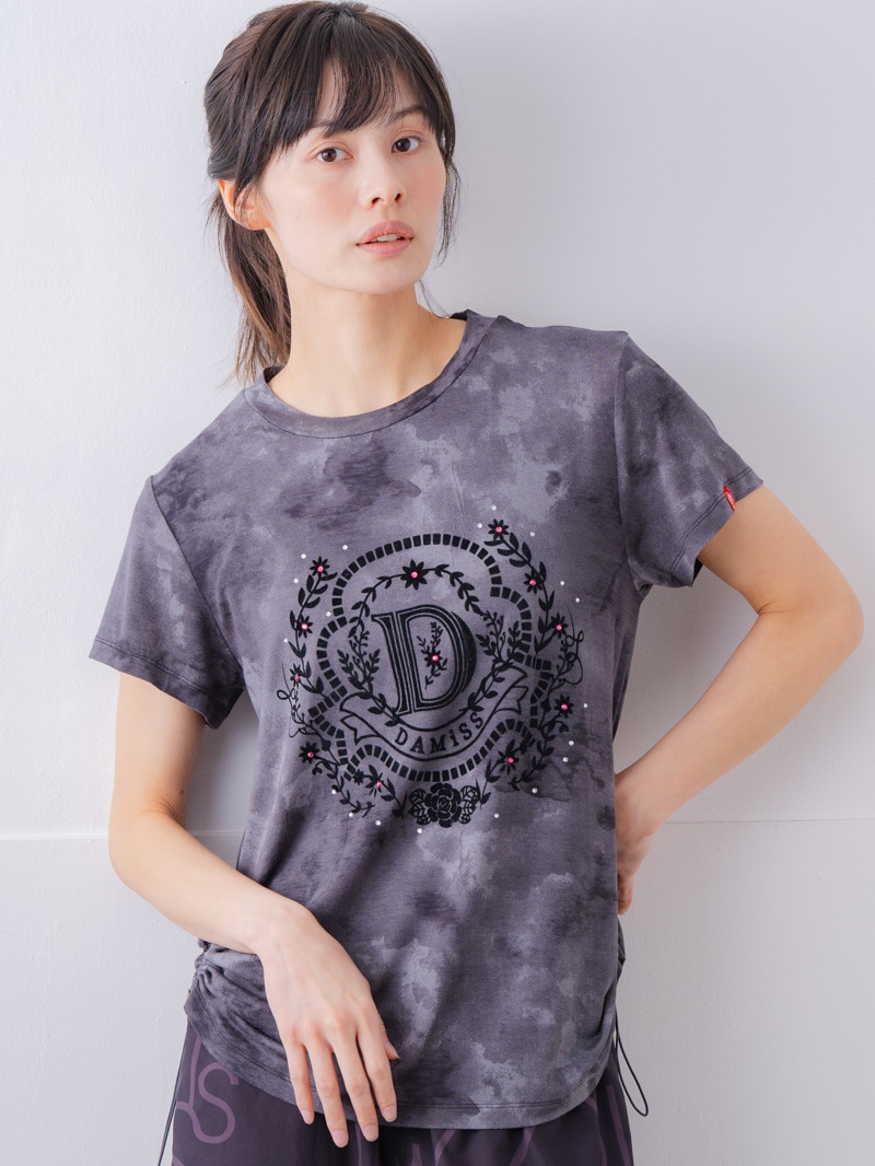 フロッキープリント Tシャツ ブラック 1534-1457