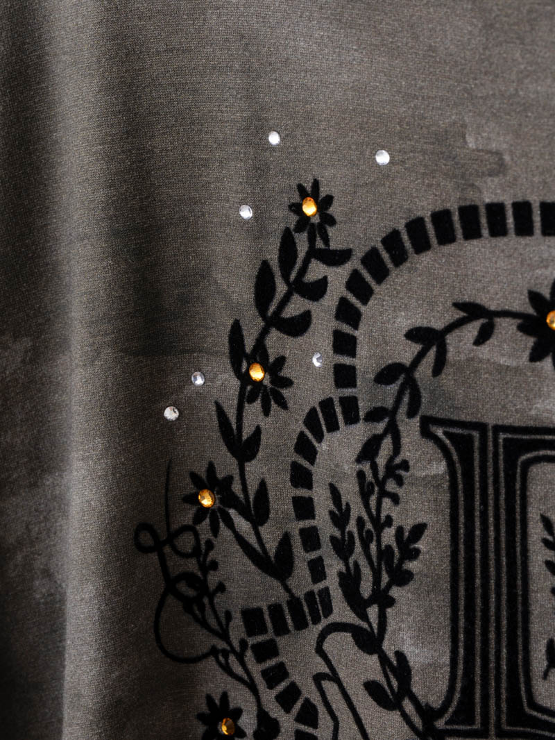 フロッキープリント Tシャツ ブラック 1534-1457