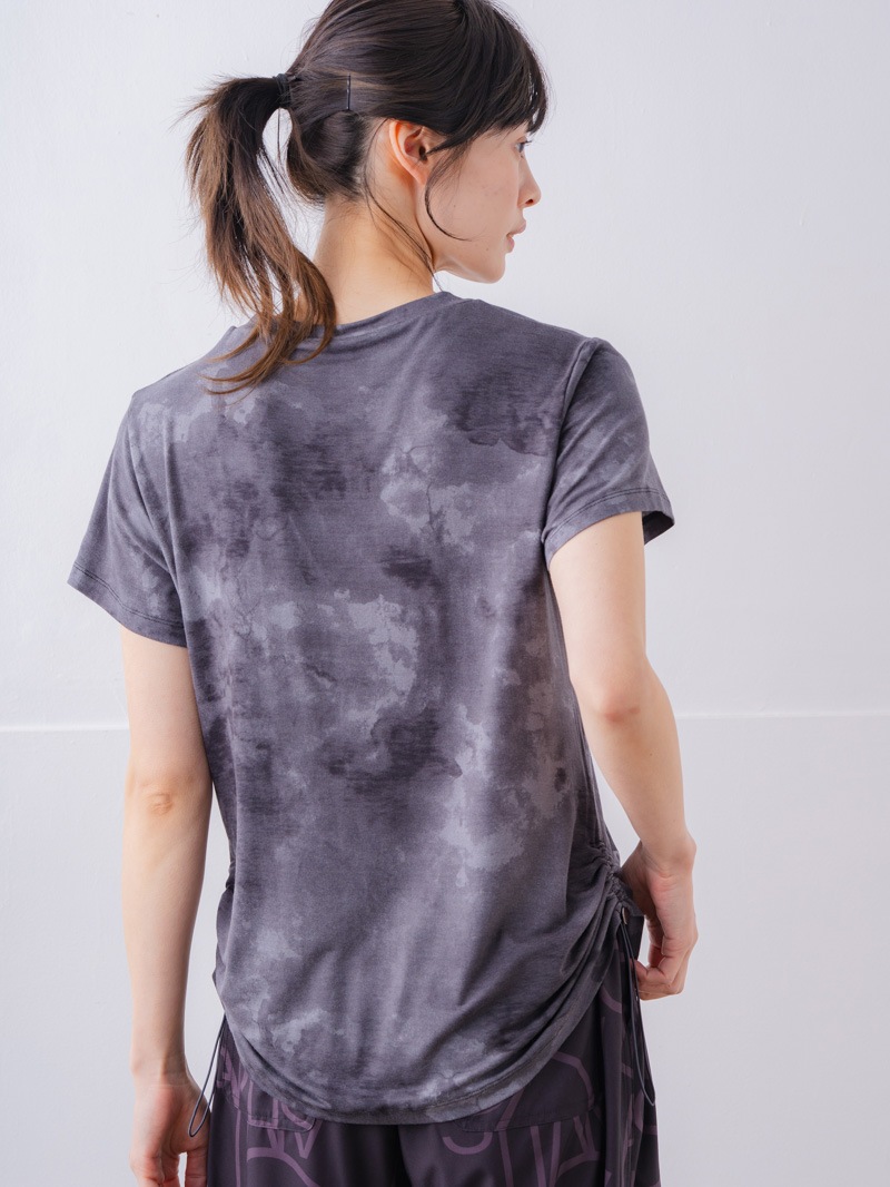 フロッキープリント Tシャツ ブラック 1534-1457