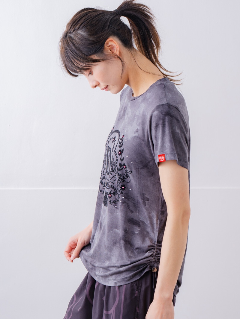 フロッキープリント Tシャツ ブラック 1534-1457