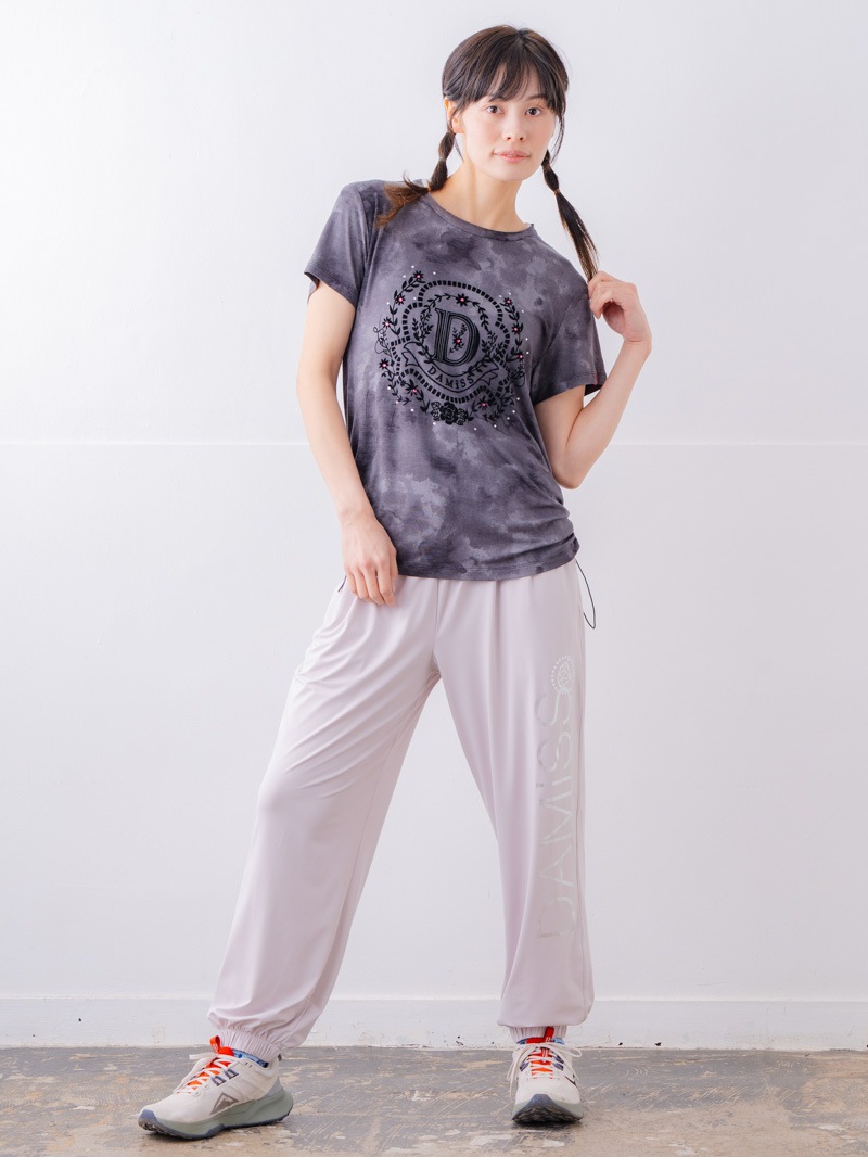 フロッキープリント Tシャツ ブラック 1534-1457