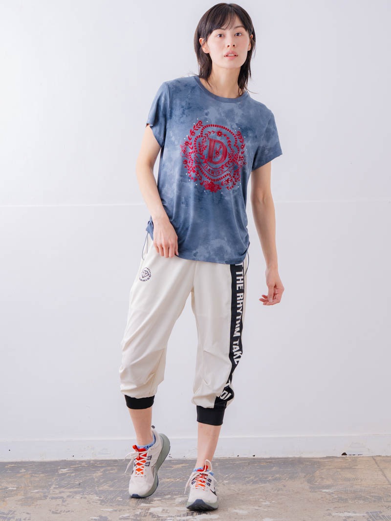 フロッキープリント Tシャツ ブルー 1534-1457